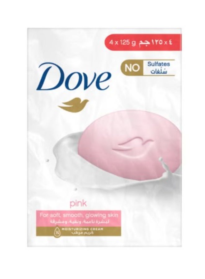 Dove Beauty Cream Soap Bar – Pack of 4 (125g Each) – Pink - Image 1